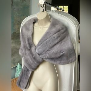 Real Mink Fur Sapphire Shawl/Stole